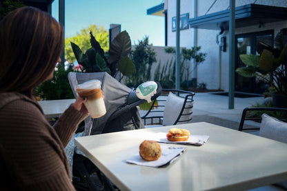 Nuby Jitterbug Stroller Rocker & Sound Machine for Babies - Portable Soother with Vibrations, Sounds, and Light Colors - USB-C Rechargeable - Attaches to Strollers and Cribs - Green