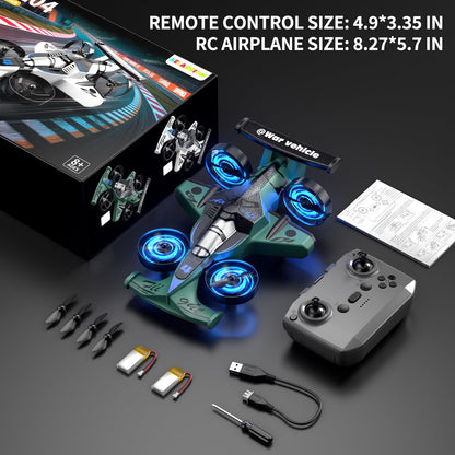 Xelabrion Remote Control Airplane Car Toys for Kids Ages 4-6-8-10-12, 2-In-1 Foam RC Plane Car Jet Mini Drone, Racing Car Stunt Plane Toys for Kids Boys 4 5 6 7 8 9 10 Year Olds Indoor Outdoor Playing