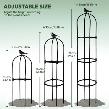 2 Pack Garden Obelisk Trellis for Climbing Plants, 6FT Plant Cages and Supports, Tomato Cage Tall Plant Stakes Indoor & Outdoor, Trellis for Potted Plants, Vegetables, Fruits, Flowers, Pots, Vines