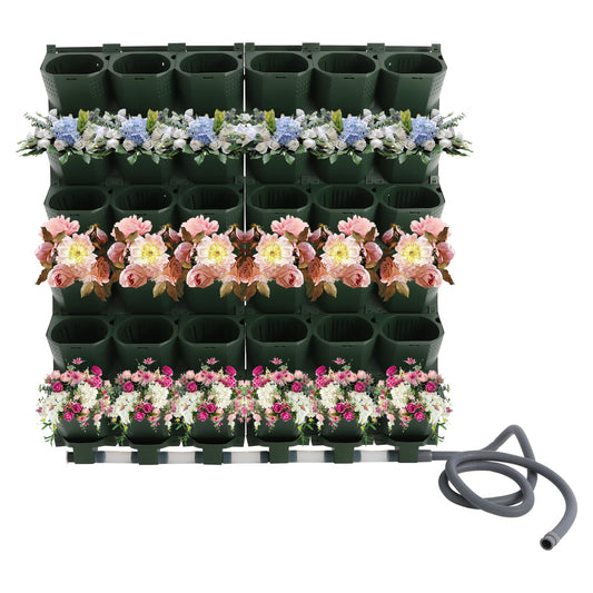 KannBeki Vertical Wall Planter,Wall-Mounted Self-Watering Planter, Wall Planter Indoor Outdoor with 36 Pockets, Programmable Water Timer, Adjustable Drip Irrigation System,Flower Pot Holder for Herbs