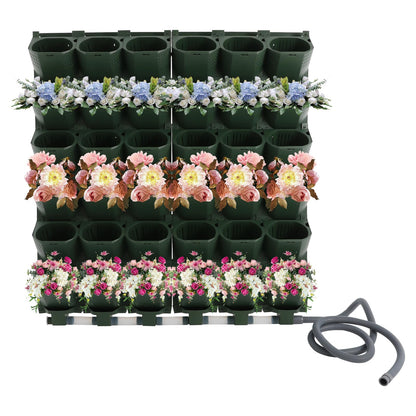 JEYUUMIM Wall Mounted Vertical Garden Planter 36-Slot Vertical Garden Growing System Planters Self-Watering System for Indoors and Outdoor Decor Plastic Pots Balcony Planters Plants Hanging