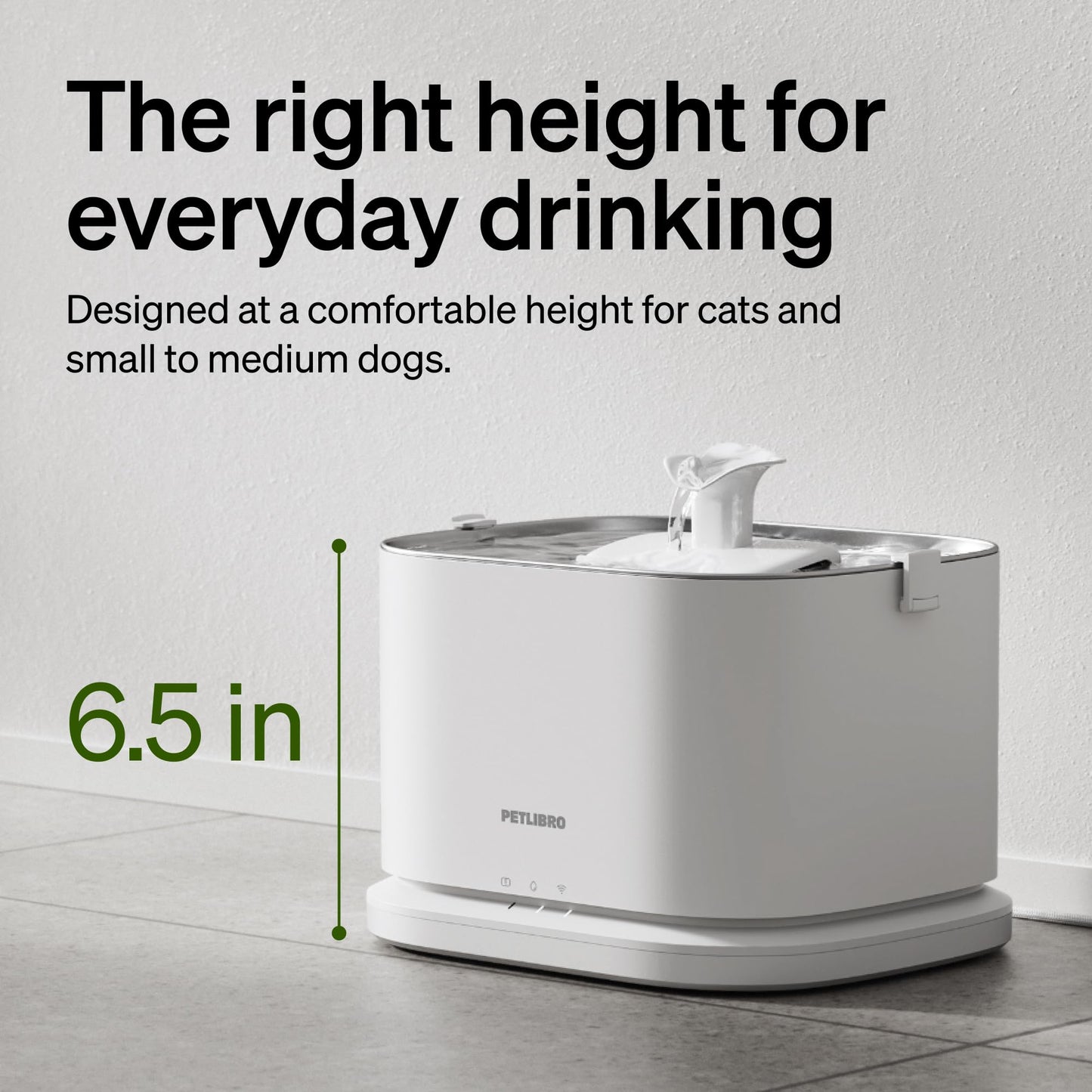 PETLIBRO Upgrade Cat Water Fountain Stainless Steel Tray, Dockstream 2 Cat Fountain Indoor, 3L/101oz Auto Cat Fountains for Drinking, App Monitoring Pet Water Fountain Dog, 5G WiFi Cat Water Dispenser