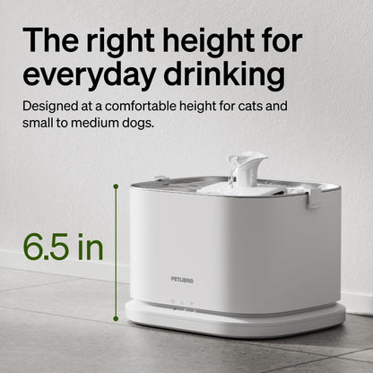 PETLIBRO Upgrade Cat Water Fountain Stainless Steel Tray, Dockstream 2 Cat Fountain Indoor, 3L/101oz Auto Cat Fountains for Drinking, App Monitoring Pet Water Fountain Dog, 5G WiFi Cat Water Dispenser
