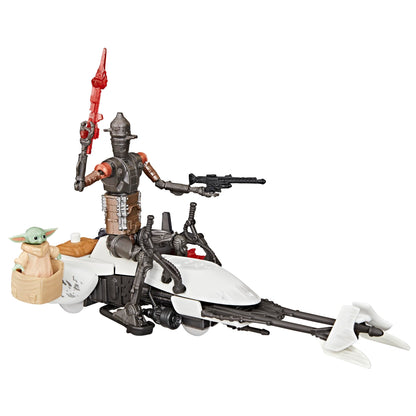 STAR WARS Epic World of Action IG-11 & Grogu Speeder Bike, 4-Inch Scale Action Figures & Vehicle, Toys for Boys & Girls Ages 4+