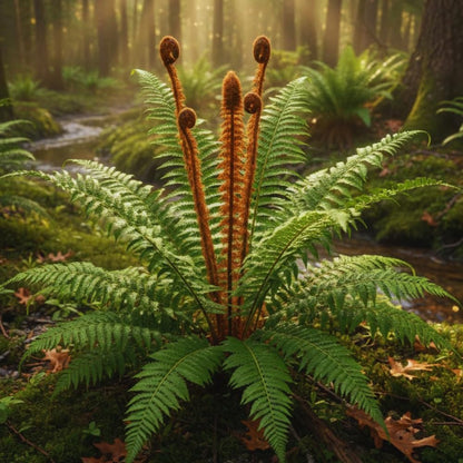10 Ostrich Ferns Live Plants Outdoor, Live Ferns for Outdoors, Hardy Perennial Fern Rhizomes Roots Bare Roots