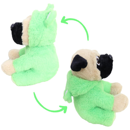 CASAGOOD Pug Frog Stuffed Animal Dog Wearing Frog Costume Plushies Pug Puppy Dressed as Green Froggy Funny Plush Toys Stuffed Puppy Animals for Kids and Lovers 12 Inch