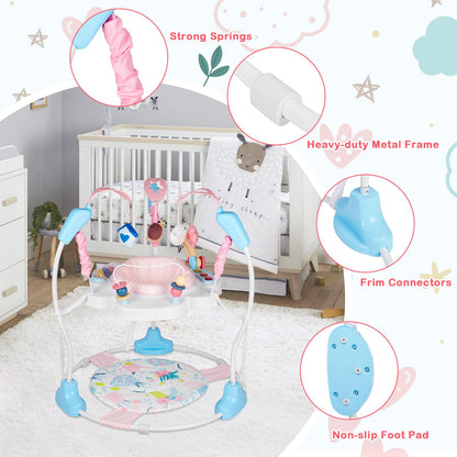 Otrolepota Baby Activity Center, Infant Jumpers and Bouncers with Music, Lights, Infant Toys, 360°Rotating Seat, 3 Adjustable Heights, Baby Play and Learning Center for 6+ Months