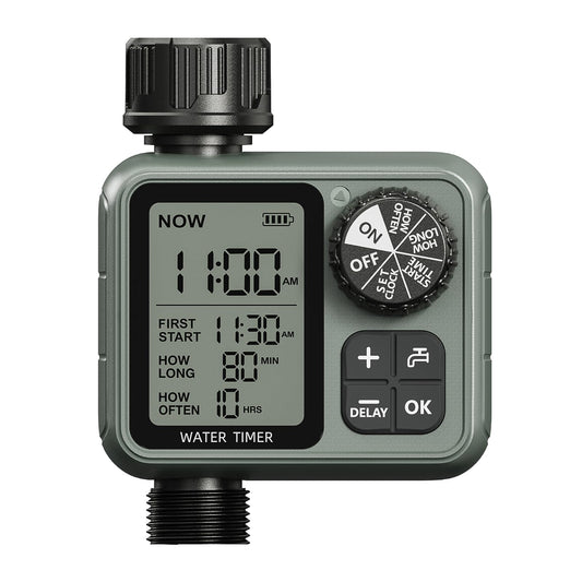 Curety Sprinkler Timer for Garden Hose, Irrigation Water Timer with Rain Delay, Automatic Manual Watering for Lawn Yard Outdoor Drip Irrigation System