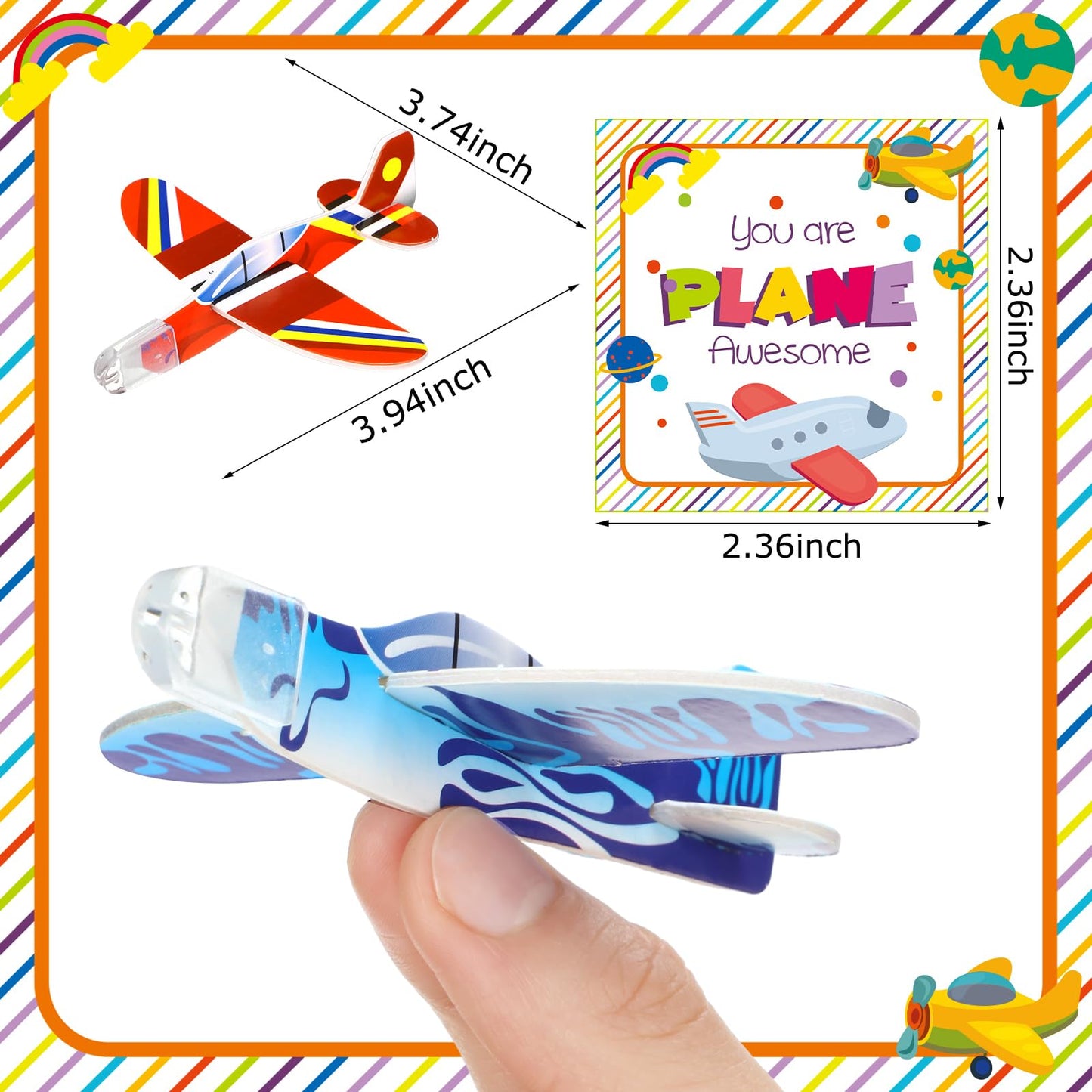 ShinyRelief 48 Packs End of Year Student Gifts Foam Glider Planes Bulk Flying Airplanes Toys Airplanes Party Favors School Year Gifts for Kindergarten Students Graduation Kids Birthday Party
