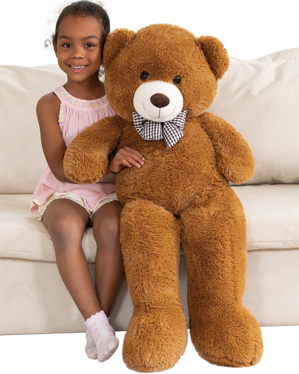 MaoGoLan Giant Teddy Bear Plush Toy - Ultra Soft & Cute Large Stuffed Animal 39 inches, Perfect for Baby Showers, Birthdays, Valentine’s Day Gifts (Kids, Couples, Family),Dark Brown