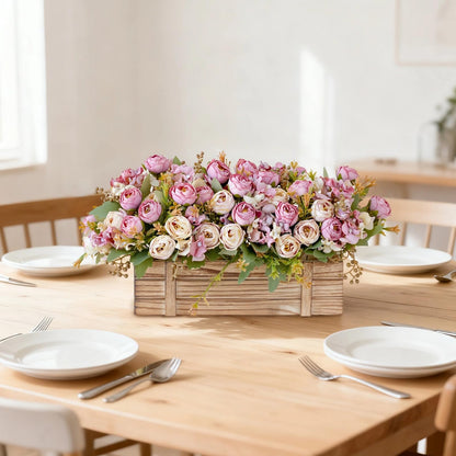 yeeplant 13 in Flowers in Wooden Box, Table Centerpiece