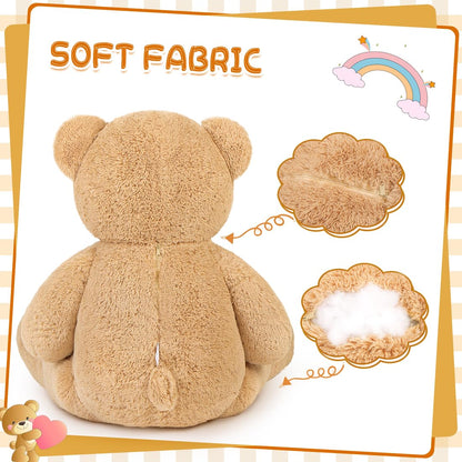SNOWOLF Mothers Day Bear Gifts for Mom Giant Teddy Bear 47" Stuffed Animals Plush Toy, 4 Feet Cute Life Size Big Soft Bear for Boy Girl Birthday Valentine, 5 LBs, 120 CM, Light Brown