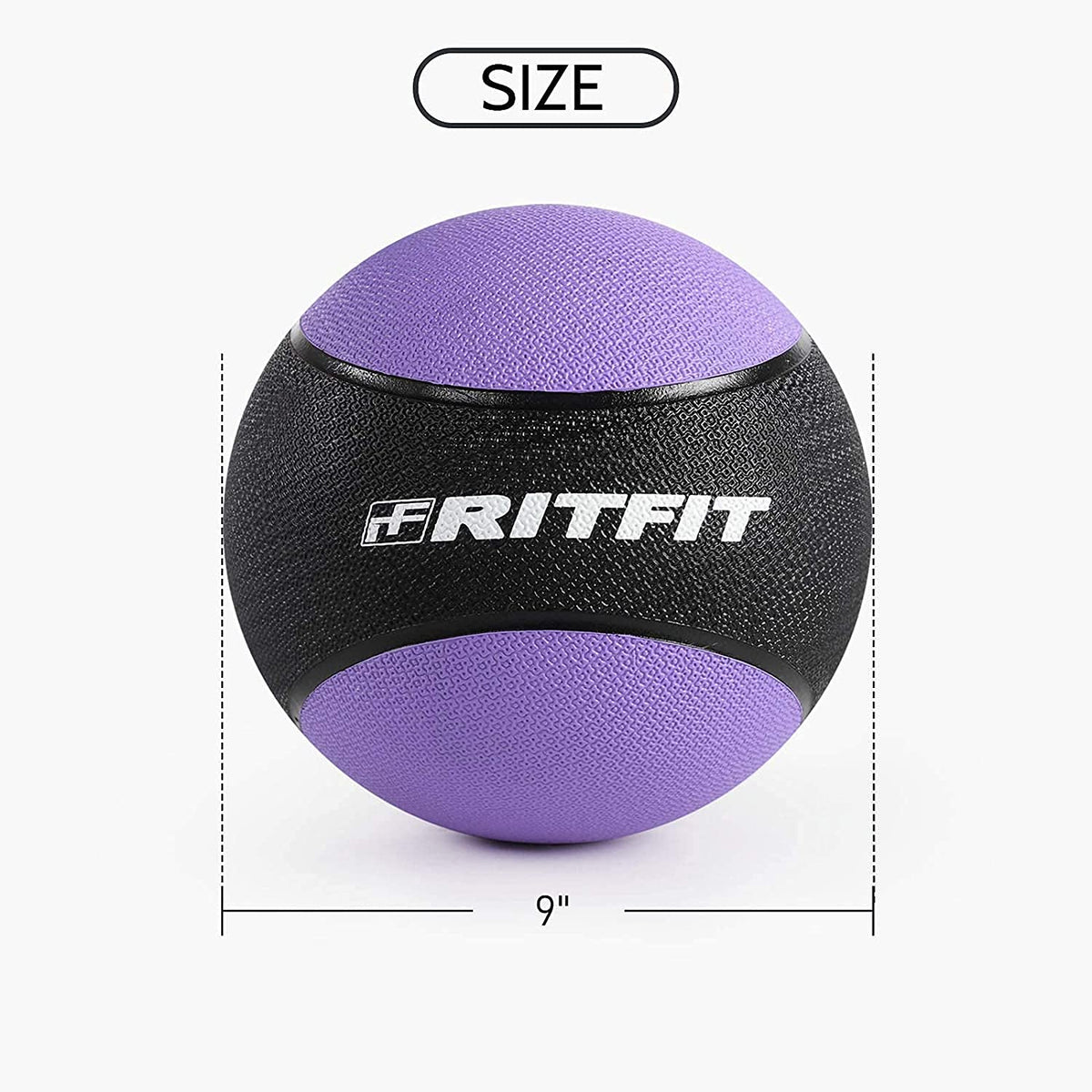 RitFit Weighted Medicine Ball Set - 6LB / 8LB / 10LB / 12LB, Non-Slip Rubber Shell & Dual Texture Grip - Workout Exercise Ball for Core Strength, Balance Training, Coordination Fitness