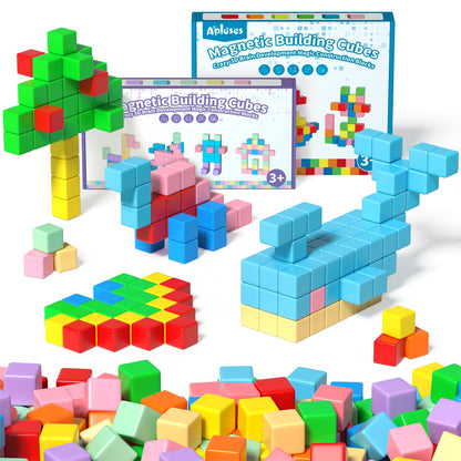 Apluses 74PCS Magnetic Blocks, Classroom Must Have Creative Learning Kids Toys | Preschool Montessori Sensory Autism Magnet Toys for Boys and Girls Ages 3 4 5 6