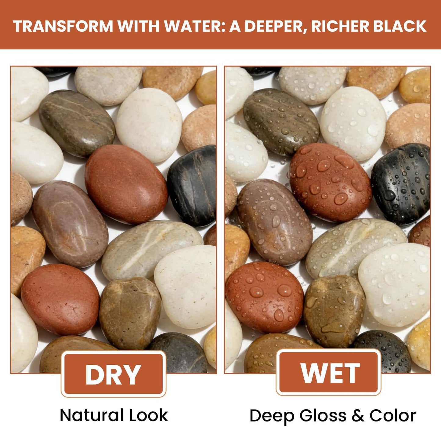 Mengdewei 12lbs Polished River Rocks for Landscaping, 2-3 Inch Mixed Pebbles for Garden, Decorative Stones for Plants, Potted Succulents, Fish Tank, Aquarium Decor, Outdoor Yard & Walkways