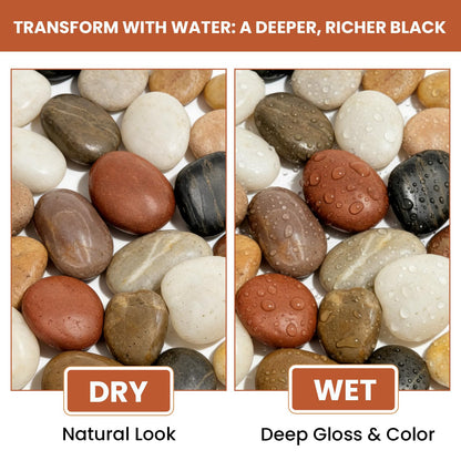 Mengdewei 12lbs Polished River Rocks for Landscaping, 2-3 Inch Mixed Pebbles for Garden, Decorative Stones for Plants, Potted Succulents, Fish Tank, Aquarium Decor, Outdoor Yard & Walkways