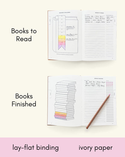 Kunitsa Co. The Reading Journal - 52 Reviews, Book Journal for Book Lovers and Readers, Review and Track Your Reading, Green