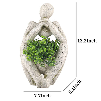 Aclema Large Planters for Outdoor Indoor Plants Head Face Planter Pot Unique Succulent Planters Flower Vase with Drainage Hole Thinker