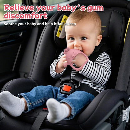 Tinabless Baby Teething Toys 5 Pack, Food Grade Silicone Teething Mitten & Teethers for Babies 3-12 Months, BPA-Free Infant Chew Toys for Teething Relief, Easy-Grip, Freezer Safe, Coral Red