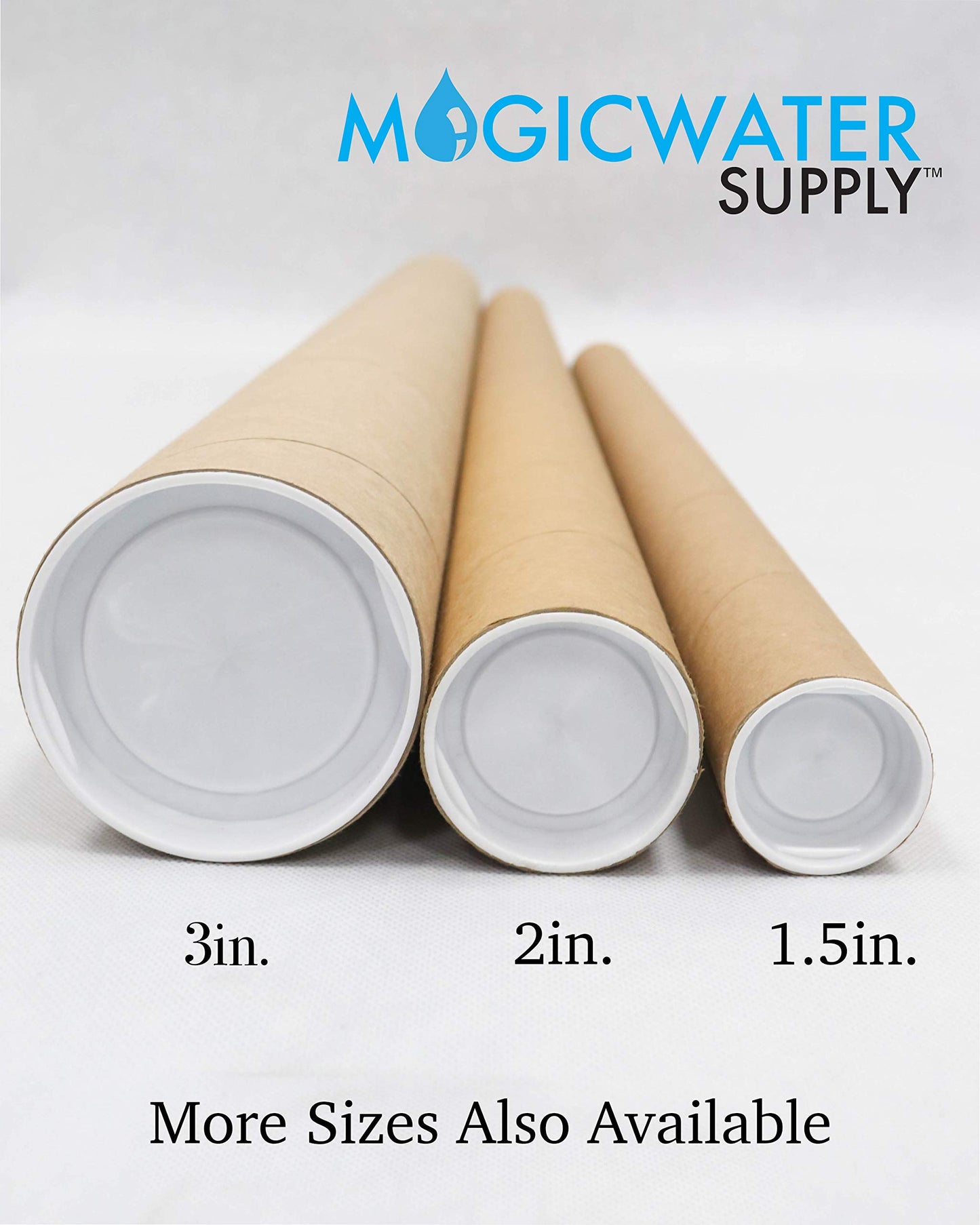 MagicWater Supply Mailing Tube - 2 in x 12 in - Kraft - 12 Pack - for Shipping and Storage of Posters, Arts, Crafts, and Documents
