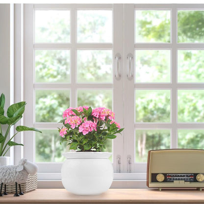 BUYMAX African Violet Pots, 6 inch Ceramic Easy Self Watering Plant Pot for Busy Plant Lovers, Automatically Absorb Appropriate Amount of Water, Flower Pot Indoor-Plants Not Included
