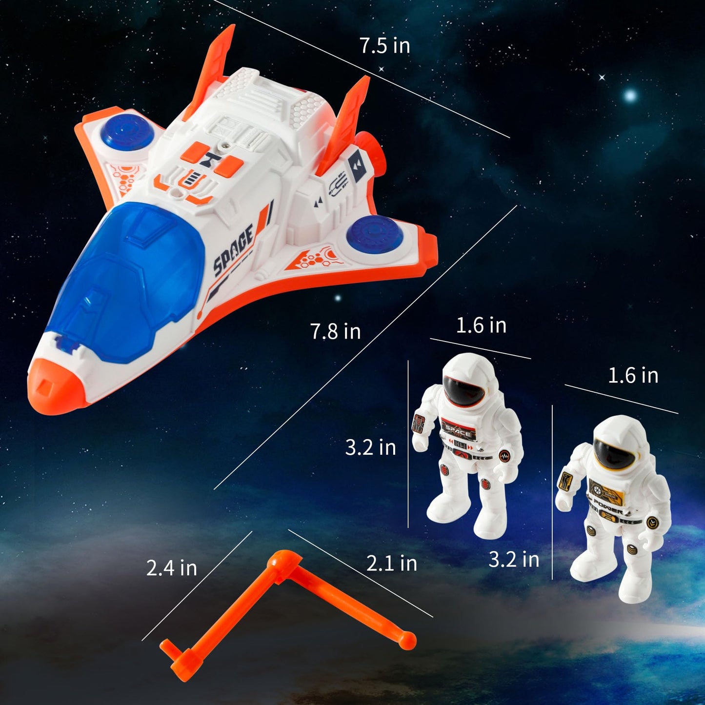 Wbzle Space Shuttle Toy for Kids 3-5, Rocket Ship Toy with Lights and Sound, Space Exploration Astronaut Toys Set, Airplane Toys for Kids Ages 4-8