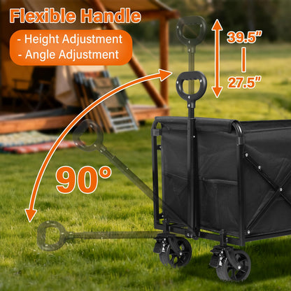 Wagons Carts Foldable — Heavy Duty Collapsible Wagon for Groceries, Apartment Moving & Storage Wagon cart with Wheels Foldable,Portable Folding Wagon for Yard Work, Travel, Shopping,Picnic & Beach
