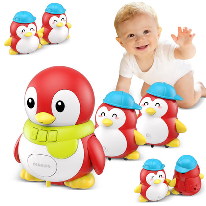 Baby Toys 6-12 Months, Musical Red Penguins Crawling Infant Toys, Early Learning Toy for Tummy Time with Light & Sound, Birthday Gifts for Babies Newborn Boys Girls 6 7 8 9 10 11 Months 1 Year Old