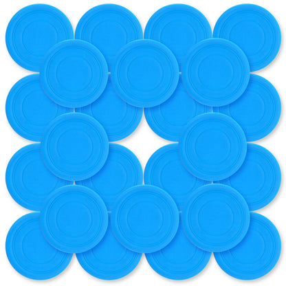 Lenwen 24 Pcs Flying Disc 6.89 Inch Soft Silicone Flying Disks Play Flick Disc for Outdoor Backyard Beach Lawn Sports Park Camping Playing Adults Pet(Blue)