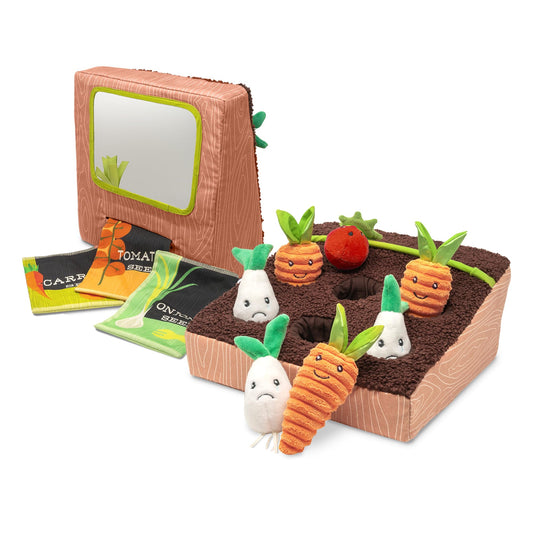 Boppy Learn and Grow Garden Toddler & Baby Toy - Plush Montessori-Inspired Garden Pretend Play Toys with Crinkly Seed Packs & Mirror, 0-18 Months