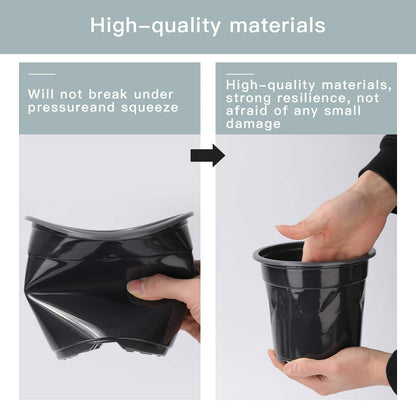 Oubest Plastic Black Plant Nursery Pots 6" 100 pcs 0.5 Gallon for Flower Plant Container Seed Starting Seedlings Reusable Transplanting Succulent Propagation Planting Pots