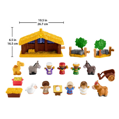 Fisher-Price Little People Toddler Toy Nativity Set with Music Lights & 18 Pieces for Christmas Pretend Play Kids Ages 1+ Years