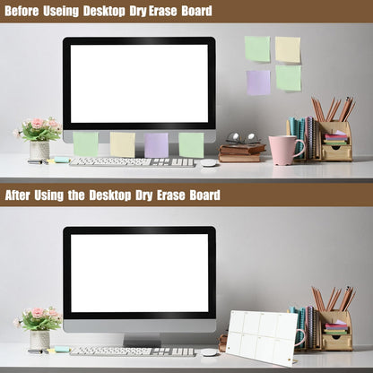 Marribol Weekly Planner Dry Erase Board for Desk,Acrylic Desktop Weekly Planner Whiteboard with Stand,12"X6"-Small, Dry Erase Weekly to Do List White Board for Home Office School-ZMZL-W-1530