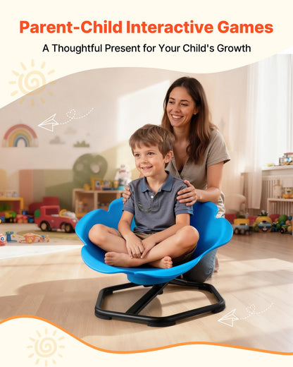 VEVOR Kids Swivel Chair, 220 lbs Capacity, Cylinder Shape Sensory Spinning Chair, Autistic Kids Sensory Toy Seat with Non-Slip Metal Base, Toddler Sit & Spin Seat for Coordination Balance Focus, Blue