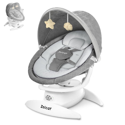 3-in-1 Baby Swing for Infants, Infant Swing with 5 Speeds & 3 Swing Modes, 12 Lullabies, Electric Swing for Baby, Indoor & Outdoor Use, Up to 25 lbs, Gray