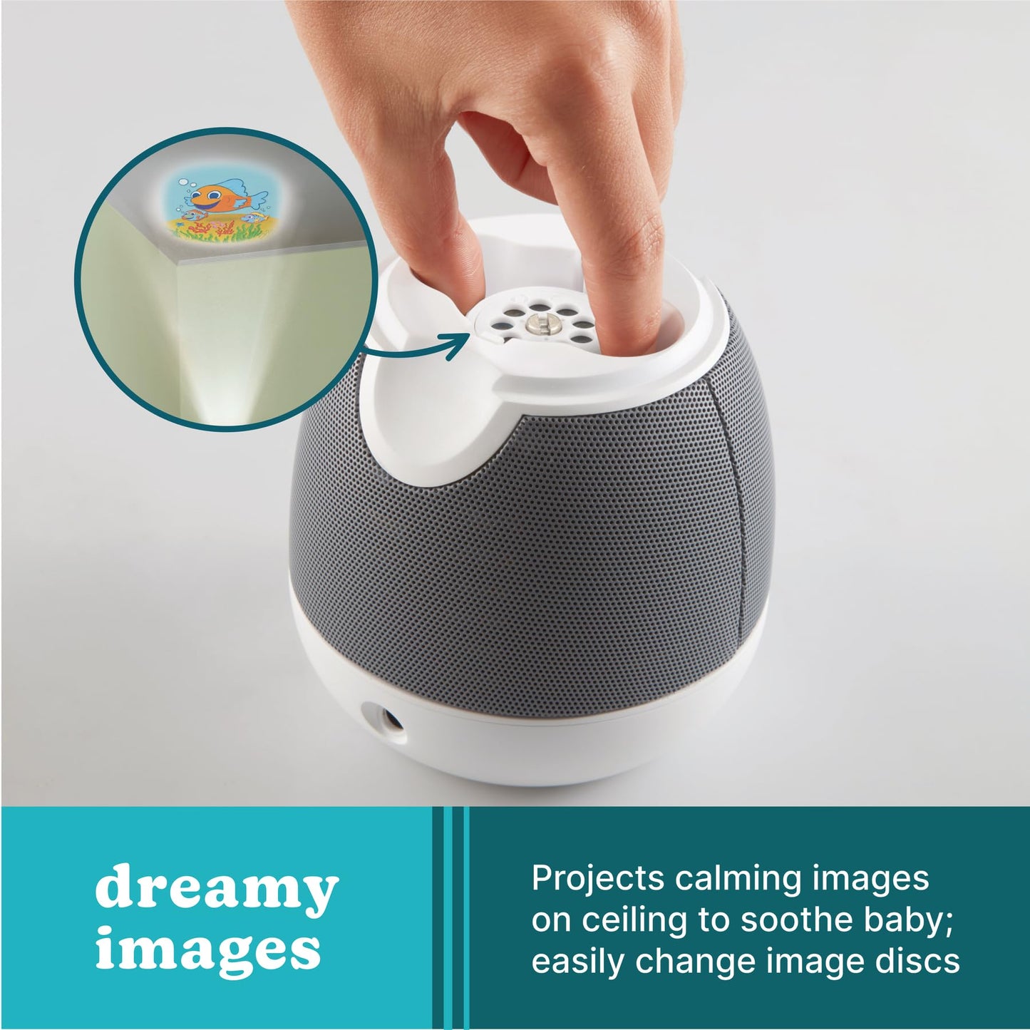 MyBaby Lullaby Sound Machine & Projector – Baby Sleep Machine Plays 6 Sounds & Lullabies, Projects Soothing Images - Auto-Off Timer, Adjustable Volume, Great for Baby Registry and Baby Shower Gifts