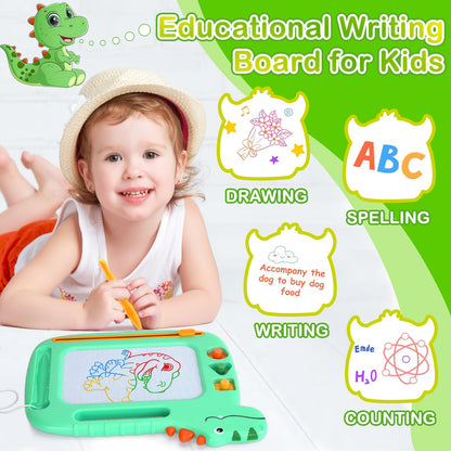 Toddler Toys 2-3, Dinosaur Magnetic Drawing Board Toys for 1 2 3 Year Old Boy Girls,Colorful Magna Sturdy Doodle Board Kids Toy, Etch Sketch Educational Toy for Toddlers 1-3 Christmas Birthday Gifts