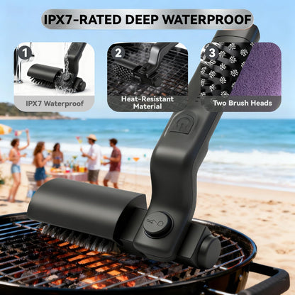 HAPOW Electric Rotary BBQ Grill Brush for Outdoor Grill, Rechargeable Cordless Electric Grill Cleaner, 3-Speed Power Control Grill Cleaning Brush with 304 Stainless Steel Bristle