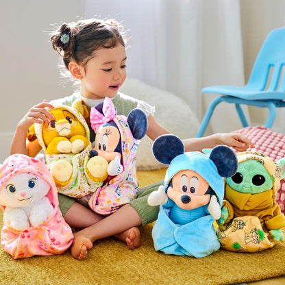 Disney Store Official Mickey Mouse Plush with Blanket Pouch - Disney Babies Plushy in Baby Swaddle - Toy for Those who Love Plush Figure Toys, Cute Plushies, & Baby Stuffed Animals - Small - 11½"