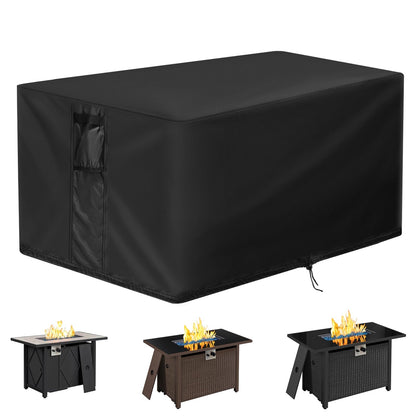Velfree Fire Pit Cover Rectangular 51 Inch, Outdoor Fire Table Cover Rectangle, Waterproof Heavy Duty Cover for Patio Fireplace/Gas Firepit Table/Patio Propane Firepit- 51 x 31 x 25 Inch