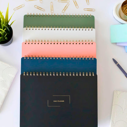 Merely Home Undated Daily Planner | 8.25” x 11.75” Work To-Do Notebook | ADHD Academic Organizer | Multi-Layout | Men and Women Planner | College Supplies | Navy | Landscape Layout