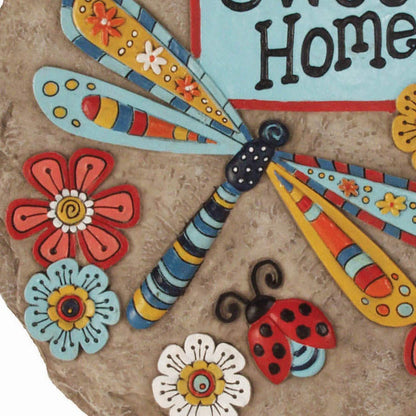 Spoontiques - Garden Décor - Home Sweet Dragonfly Stepping Stone - Decorative Stone for Garden