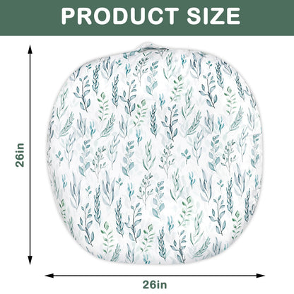 Newborn Lounger Cover, Soft Comfortable Baby Lounger Cover, 1 Pack Reversible Removable Slipover for Infant Lounger Pillow, Green Leaf (Lounger not Included)