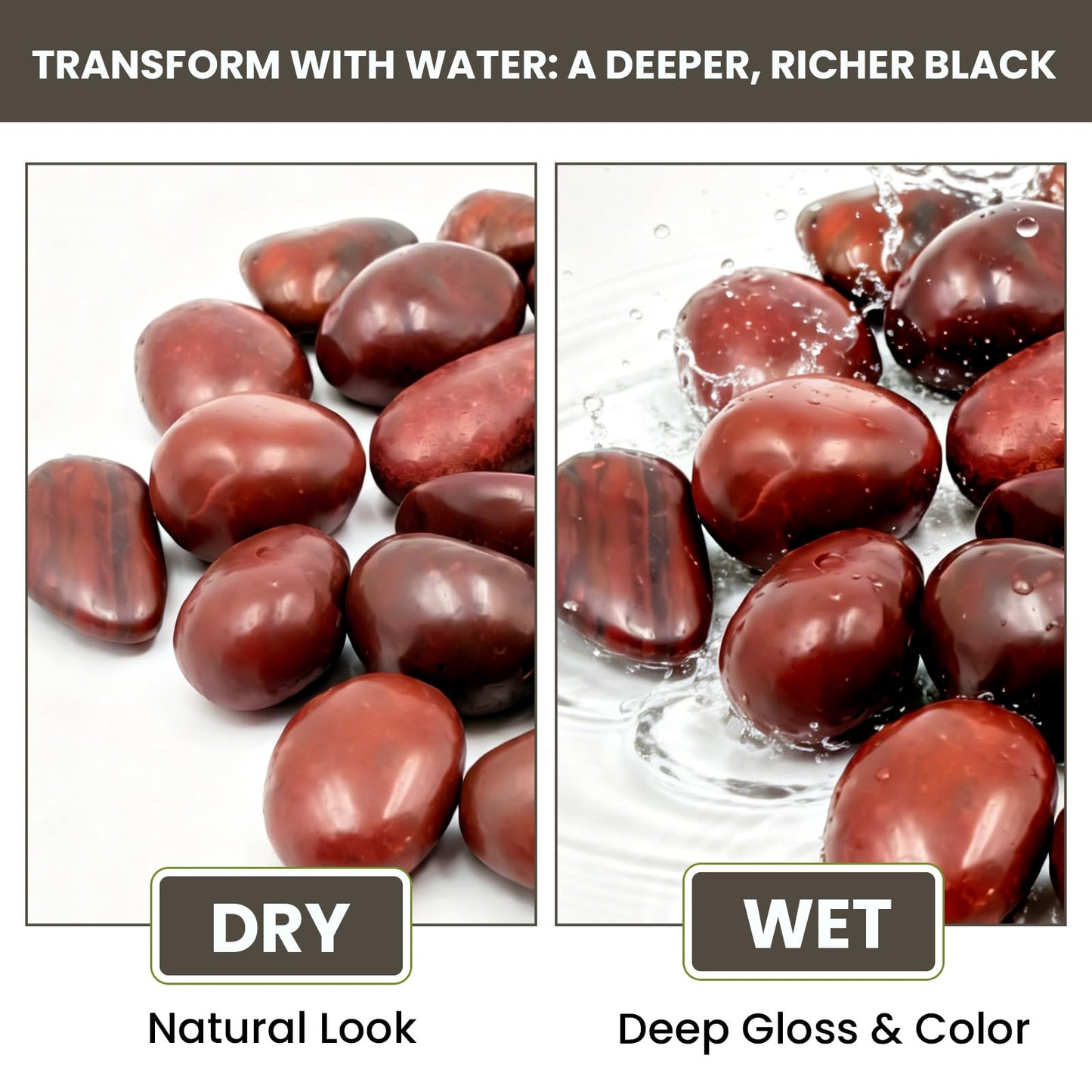 MENGDEWEI Red River Rocks Outdoor Landscaping- 1-2inch Polished Pebble for Plants- Garden Decorative Stones-Large Plant Rocks,Ideal for Aquarium, Home Decor-12LB