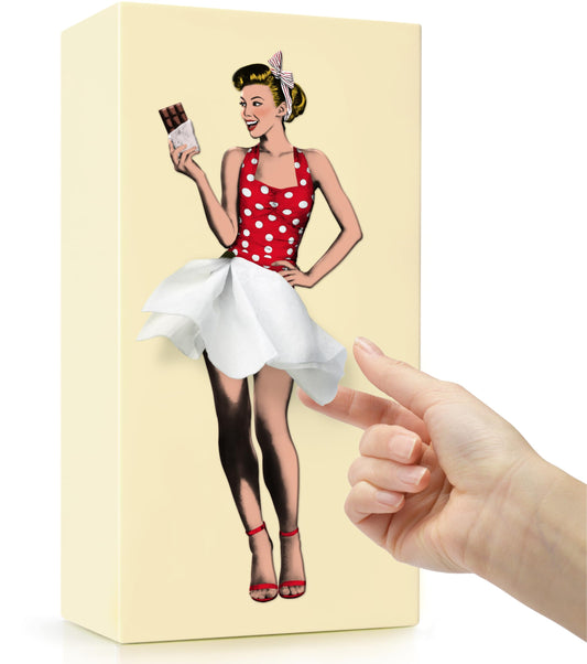 Flying Skirt® Tissue Box - The Original Award-Winning Lady Skirt Design, Resin Pop Art, Weighted Metal Base, Made in Korea, Premium Gifts & Novelty Home Decor by Spextrum (Sweet)
