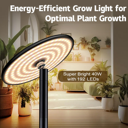 AJABotanics 40W Full Spectrum Tall Grow Light, 85'' Adjustable Standing Plant Light for Indoor Plants, 10-Level Dimmable with 4/8/12H Timer, Sunlike for Large Plants & Indoor Trees