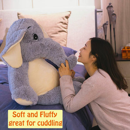 Large Soft Huggable Elephant Plush Toy, 27'' - Cute Fluffy Stuffed Elephant for Baby Girls & Boys, Gifts for Birthday, Mother's Day, Christmas