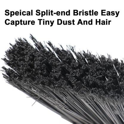SZJYHQY 4PCS Heavy Duty Broom, Broom for Sweeeping Indoor and Outdoor, Angle Broom with Long Pole, Outdoor Broom for Courtyard/Garages/Slidewalk, Indoor Broom for Kitchen Lobby Canteen Black