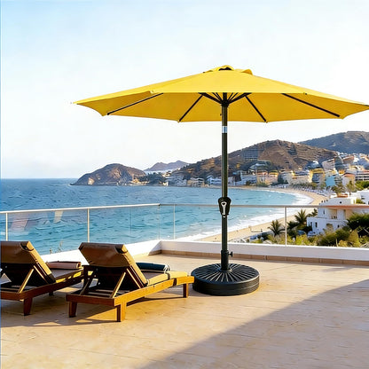MAKE CHANGES 9FT Patio Umbrella 2 Pack, Set of 2 Outdoor Table Market Umbrella with Push Button Tilt & Crank, 8 Sturdy Ribs Waterproof UV Protection Fade-Resistant for Garden, Deck, Backyard, Pool