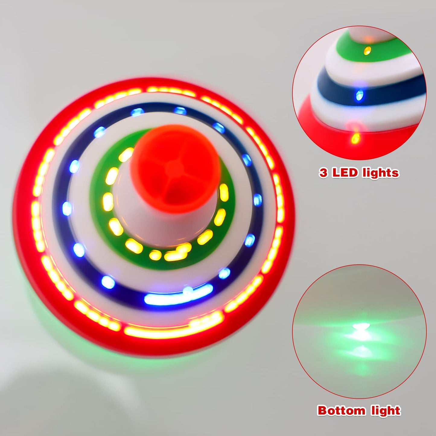 PATKAW Musical Spinning Top for Kids with LED Lights and Music, Light Up Spinning Toy for Toddlers, Interactive Sensory Gyroscope for Birthday Party Favors